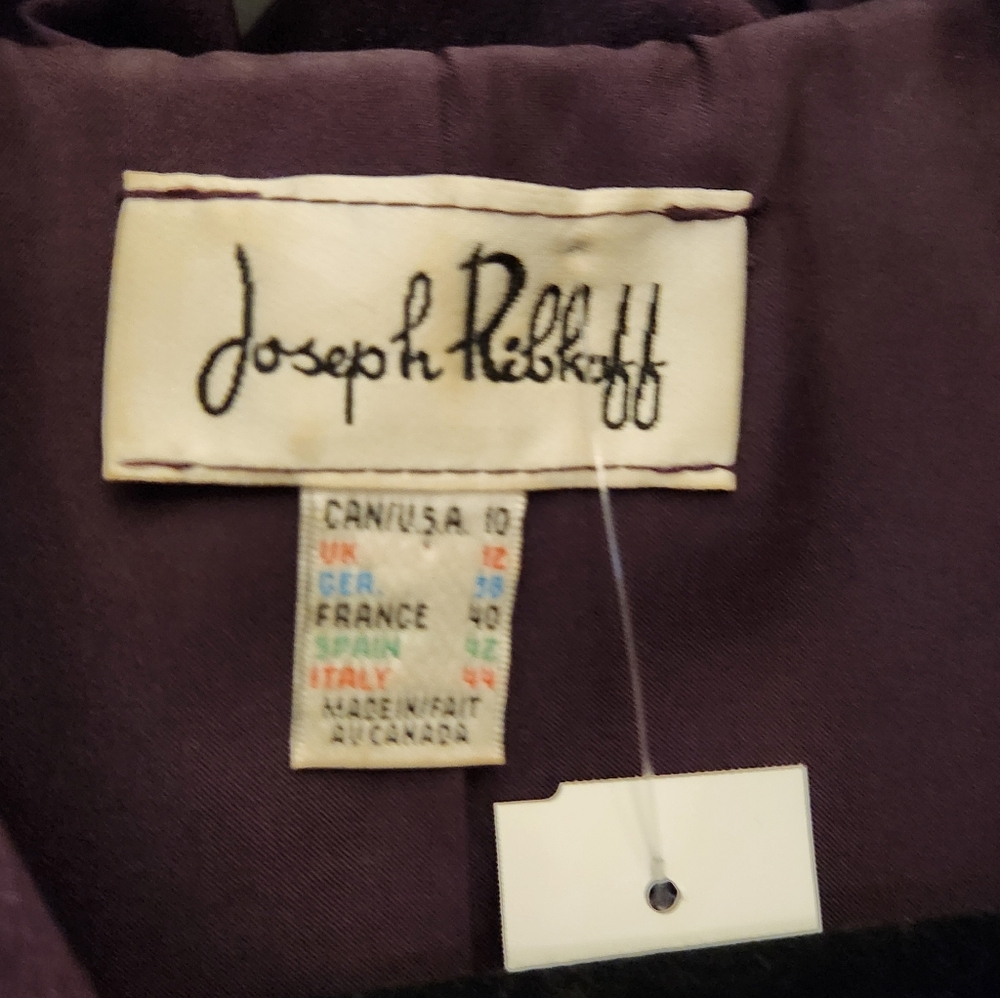 Joseph Ribkoff Double Collared Metallic Sheen Purple Blazer - Picture 6 of 8
